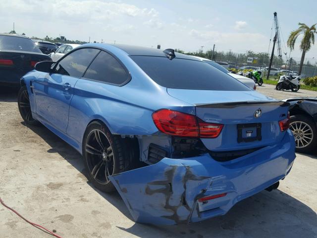 WBS3R9C55FK331936 - 2015 BMW M4 BLUE photo 3