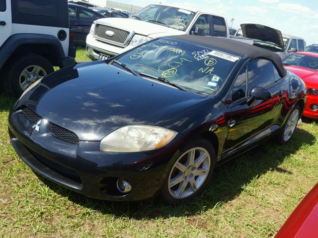 4A3AL35TX7E005958 - 2007 MITSUBISHI ECLIPSE BLACK photo 2