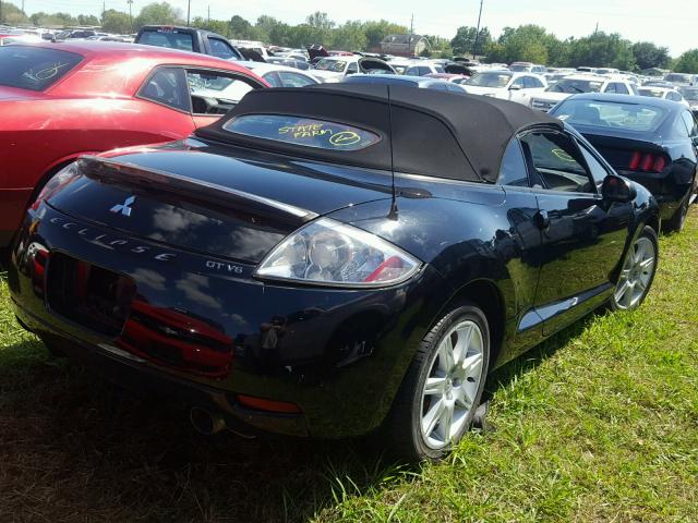 4A3AL35TX7E005958 - 2007 MITSUBISHI ECLIPSE BLACK photo 4