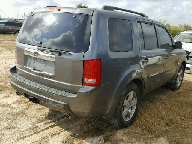 5FNYF3H6XAB004622 - 2010 HONDA PILOT EXL SILVER photo 4