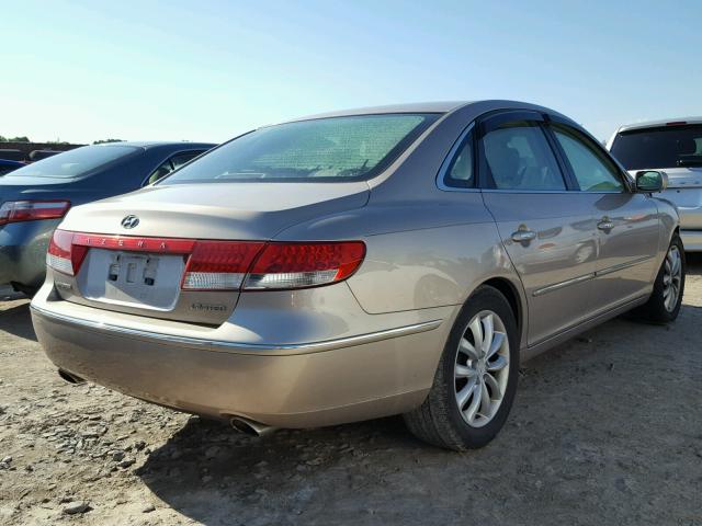 KMHFC46F36A042102 - 2006 HYUNDAI AZERA SE TAN photo 4