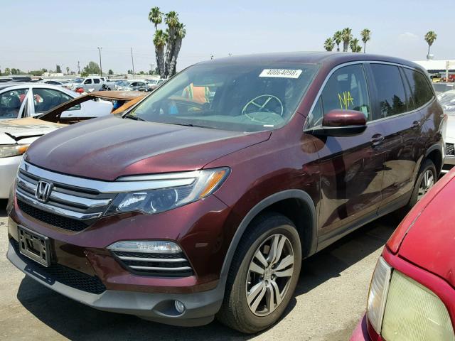 5FNYF5H72GB057621 - 2016 HONDA PILOT EXLN BURGUNDY photo 2