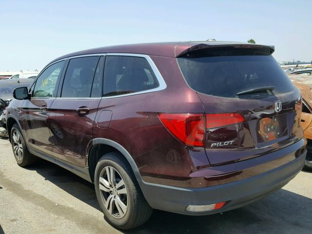 5FNYF5H72GB057621 - 2016 HONDA PILOT EXLN BURGUNDY photo 3