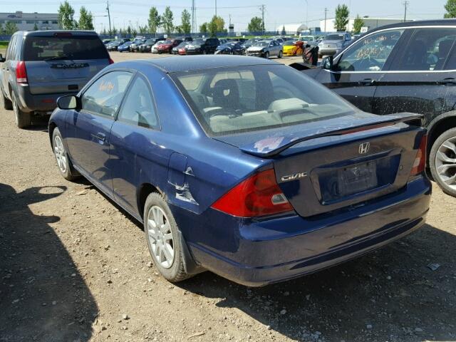 1HGEM22911L811678 - 2001 HONDA CIVIC SI BLUE photo 3