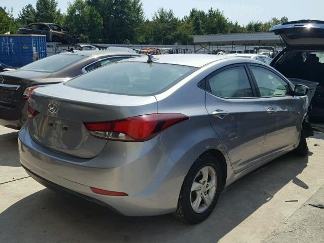 5NPDH4AE6FH645789 - 2015 HYUNDAI ELANTRA SE GRAY photo 4