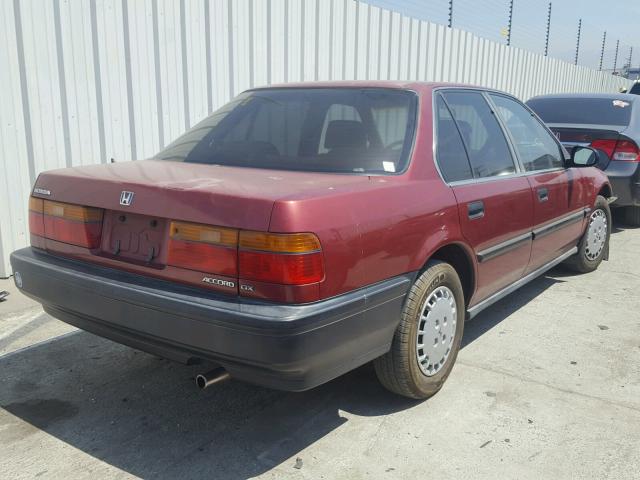 JHMCB7643LC072273 - 1990 HONDA ACCORD DX RED photo 4