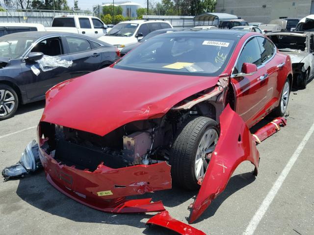 5YJSA1E13GF157062 - 2016 TESLA MODEL S RED photo 2