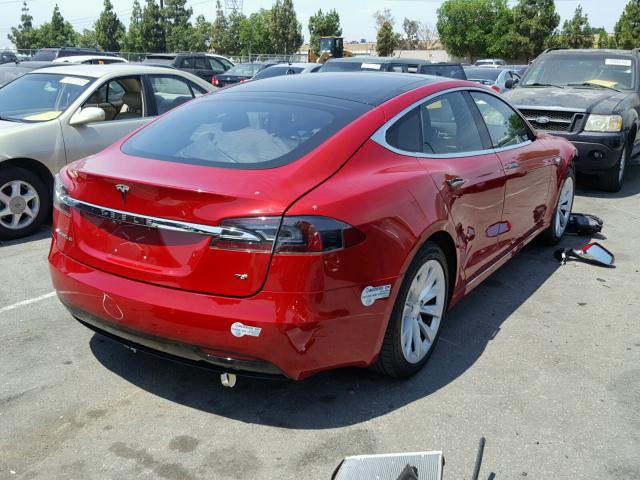 5YJSA1E13GF157062 - 2016 TESLA MODEL S RED photo 4