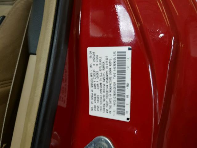 1HGCS12358A026928 - 2008 HONDA ACCORD LX- RED photo 10