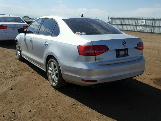 3VW2K7AJ1FM217031 - 2015 VOLKSWAGEN JETTA BASE 银色 照片 3