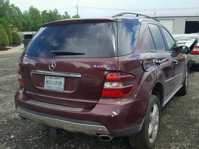 4JGBB86E38A362636 - 2008 MERCEDES-BENZ ML 350 RED photo 4