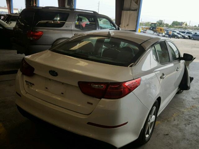 KNAGM4A74F5659195 - 2015 KIA OPTIMA LX WHITE photo 4