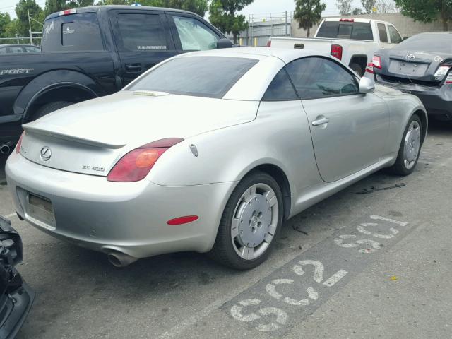 JTHFN48Y520002843 - 2002 LEXUS SC 430 SILVER photo 4