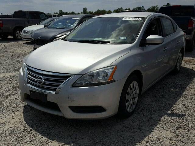 3N1AB7AP2FL638705 - 2015 NISSAN SENTRA SILVER photo 2