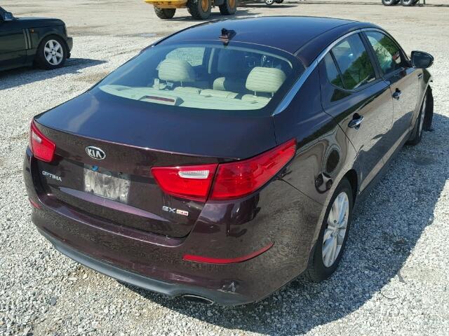 5XXGN4A78EG265533 - 2014 KIA OPTIMA EX PURPLE photo 4