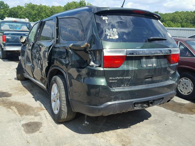 1D4RE4GG0BC740462 - 2011 DODGE DURANGO CR GREEN photo 3