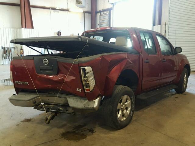 1N6AD0ER6AC400481 - 2010 NISSAN FRONTIER MAROON photo 4