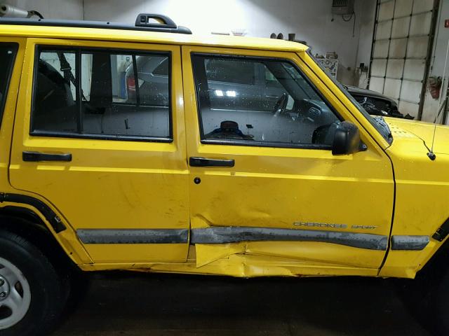 1J4FF48S81L593025 - 2001 JEEP CHEROKEE S YELLOW photo 9