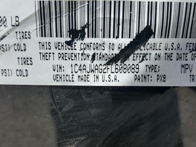 1C4AJWAG2FL608089 - 2015 JEEP WRANGLER S 黑色 照片 10