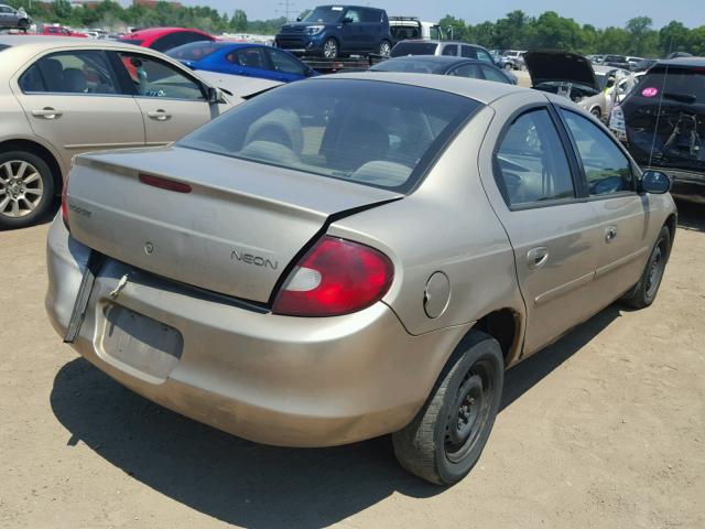 1B3ES26C72D651619 - 2002 DODGE NEON TAN photo 4