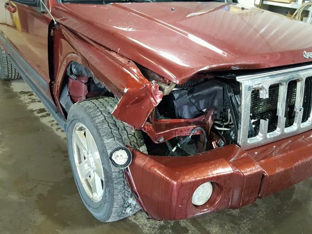1J8HG48K38C220666 - 2008 JEEP COMMANDER ბურგუნდია ფოტო 9
