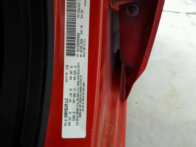 1B3LC56B29N502682 - 2009 DODGE AVENGER SX RED photo 10