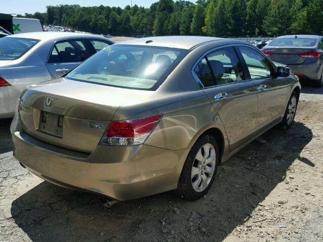 1HGCP36868A019215 - 2008 HONDA ACCORD EXL GOLD photo 4