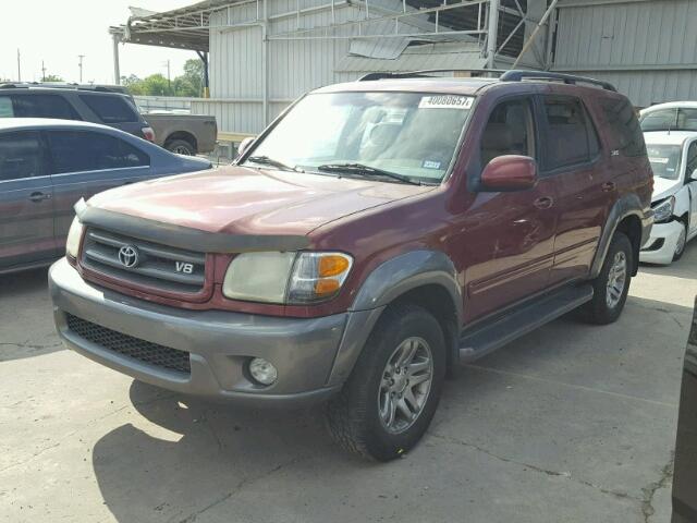 5TDBT44A54S216553 - 2004 TOYOTA SEQUOIA SR MAROON photo 2