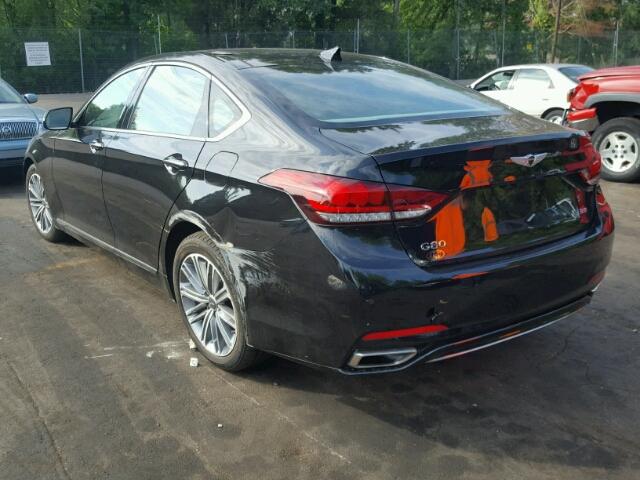 KMHGN4JE4JU232141 - 2018 GENESIS G80 BASE BLACK photo 3