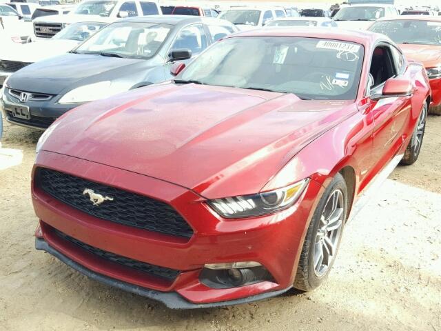 1FA6P8TH9F5352386 - 2015 FORD MUSTANG RED photo 2