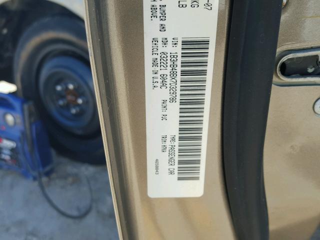 1B3HB48BX7D329786 - 2007 DODGE CALIBER SX GOLD photo 10