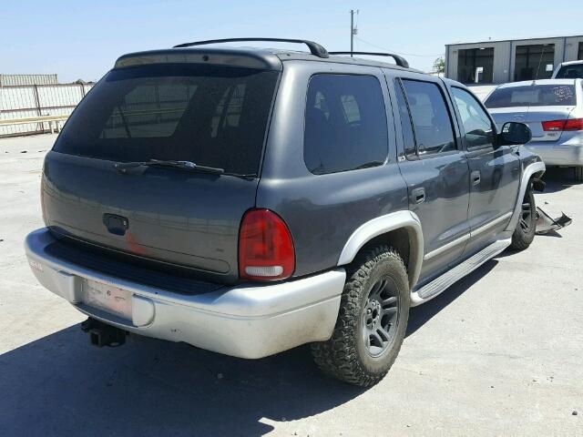 1B4HS58N22F155642 - 2002 DODGE DURANGO SL GRAY photo 4