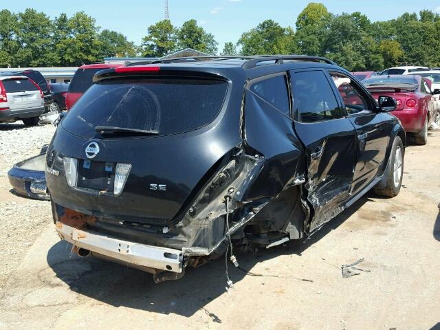 JN8AZ08T15W305170 - 2005 NISSAN MURANO SL BLACK photo 4