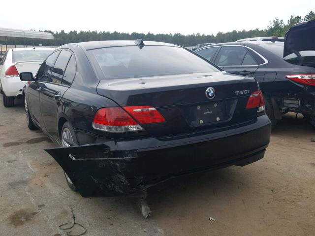 WBAHL83567DT08452 - 2007 BMW 750I BLACK photo 3