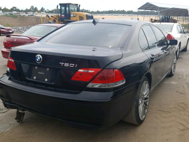 WBAHL83567DT08452 - 2007 BMW 750I BLACK photo 4
