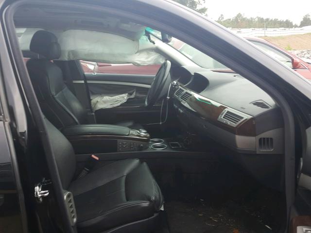 WBAHL83567DT08452 - 2007 BMW 750I BLACK photo 5