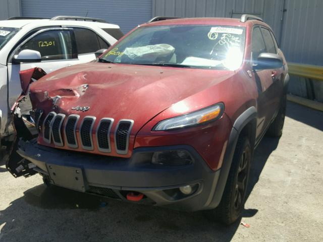 1C4PJMBS0EW276491 - 2014 JEEP CHEROKEE T RED photo 2