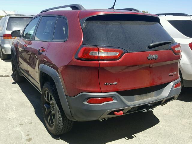 1C4PJMBS0EW276491 - 2014 JEEP CHEROKEE T RED photo 3