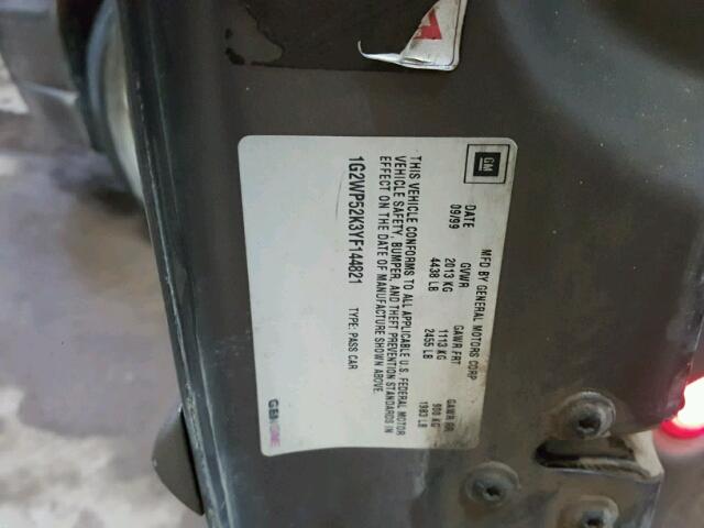 1G2WP52K3YF144821 - 2000 PONTIAC GRAND PRIX Qəhvəyi foto 10