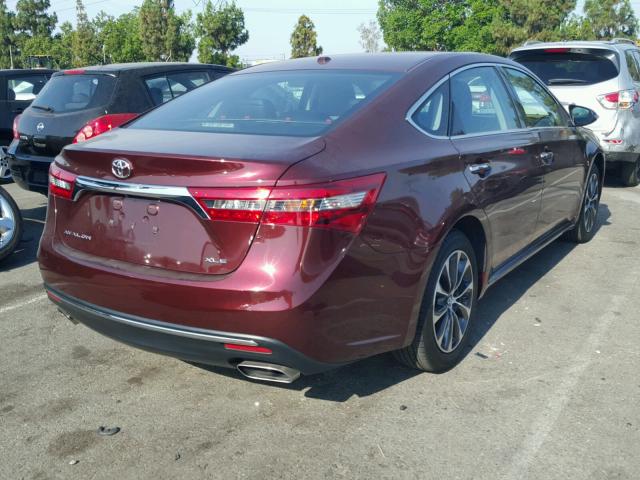 4T1BK1EB3GU242847 - 2016 TOYOTA AVALON XLE BURGUNDY photo 4