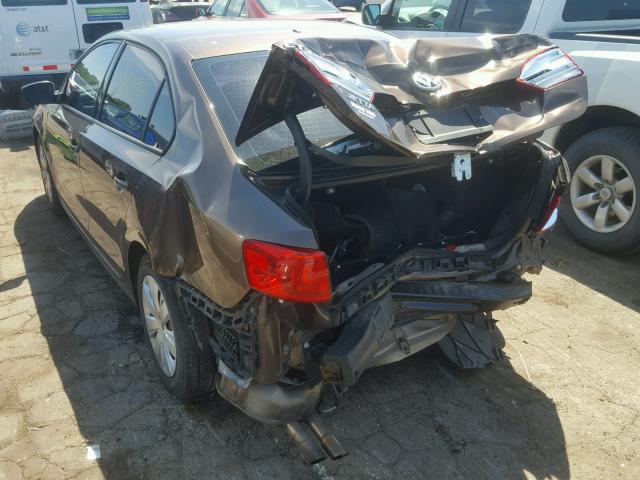 3VW2K7AJ4CM345677 - 2012 VOLKSWAGEN JETTA BASE Շագանակագույն լուսանկար 3