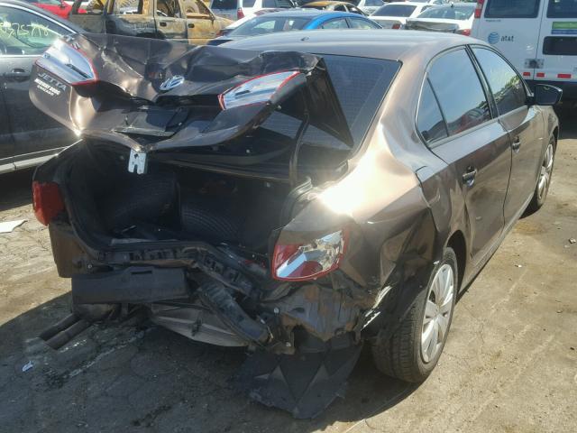 3VW2K7AJ4CM345677 - 2012 VOLKSWAGEN JETTA BASE Շագանակագույն լուսանկար 4