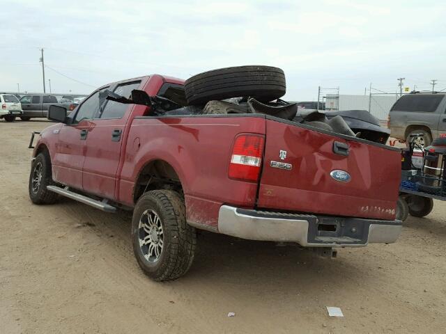 1FTRW12W27KA72975 - 2007 FORD F150 SUPER RED photo 3