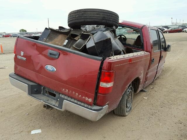 1FTRW12W27KA72975 - 2007 FORD F150 SUPER RED photo 4