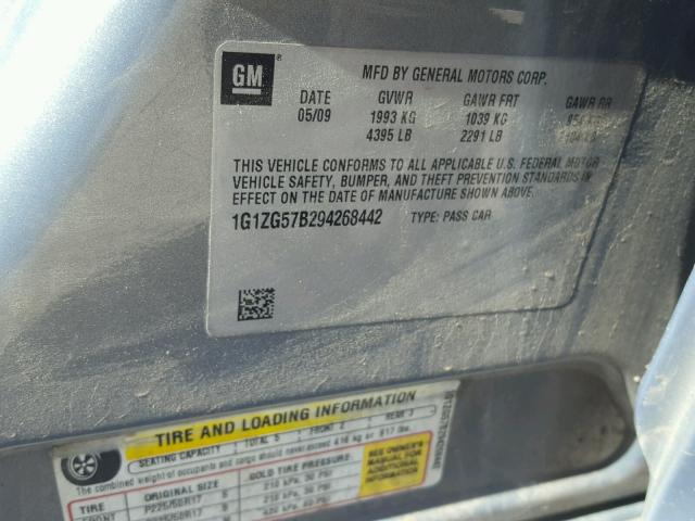 1G1ZG57B294268442 - 2009 CHEVROLET MALIBU LS TAN photo 10