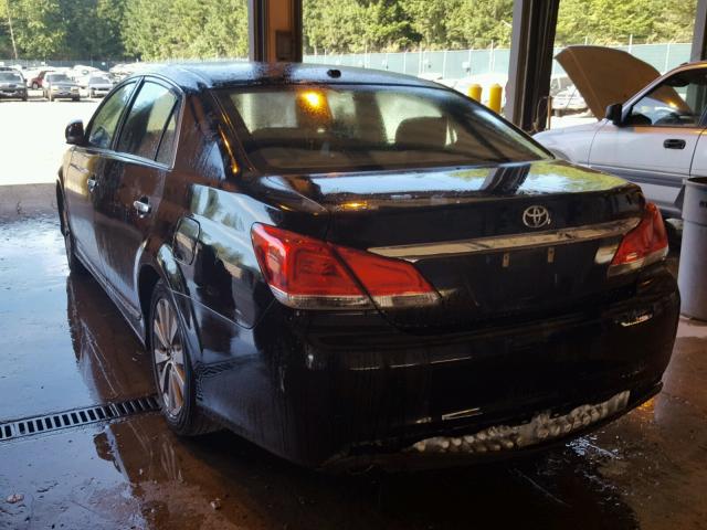 4T1BK3DB0BU385020 - 2011 TOYOTA AVALON BAS BLACK photo 3