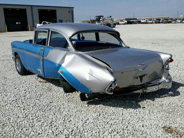 B56A090780 - 1956 CHEVROLET BELAIRE BLUE photo 3