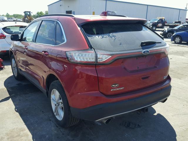 2FMTK4J99FBC12118 - 2015 FORD EDGE SEL MAROON photo 3