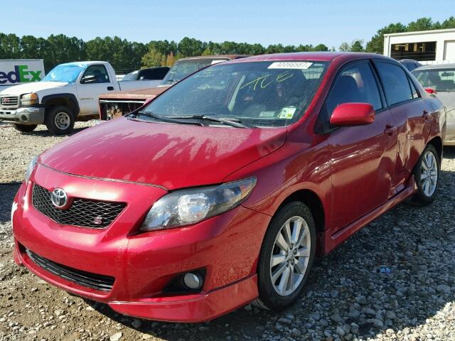 2T1BU4EE0AC521249 - 2010 TOYOTA COROLLA BA RED photo 2