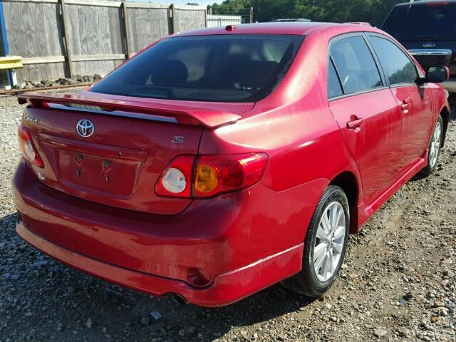 2T1BU4EE0AC521249 - 2010 TOYOTA COROLLA BA RED photo 4